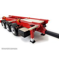 Tridem drawbar trailer for roll-off containers